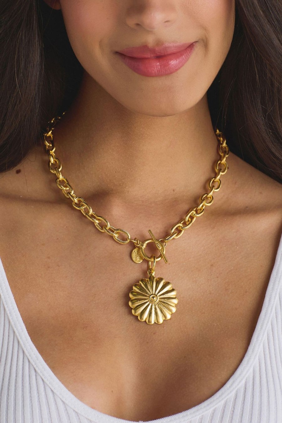 Accessories Susan Shaw | Susan Shaw Round Concho Toggle Necklace