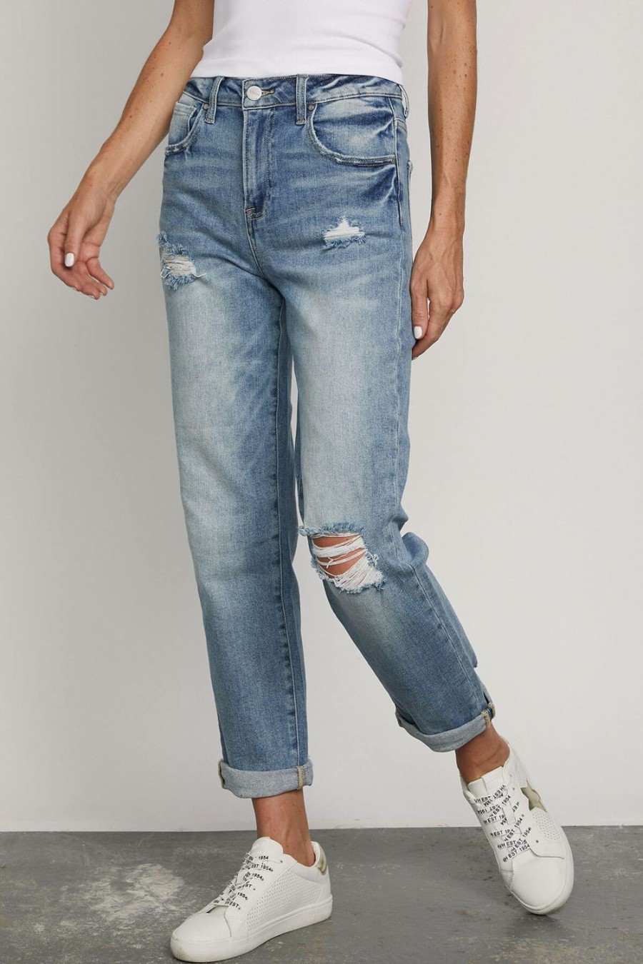 Clothing Risen Denim | Risen Boyfriend Jeans