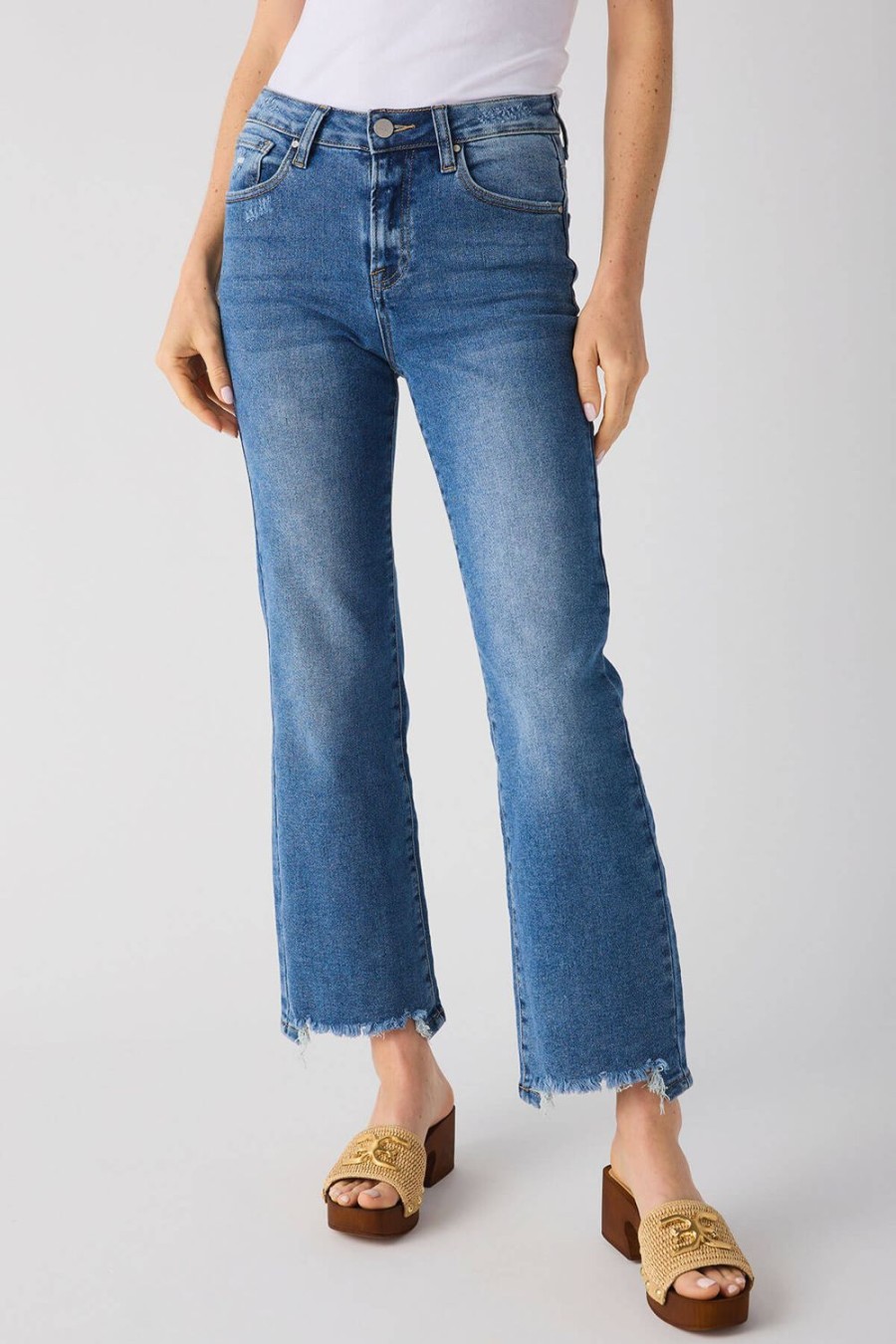 Clothing Risen Denim | Risen High Rise Step Hem Jeans