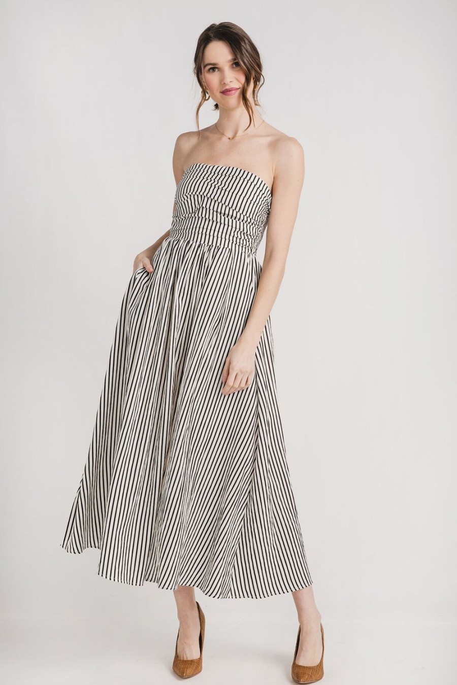 Clothing By Together | By Together Striped Strapless Dress