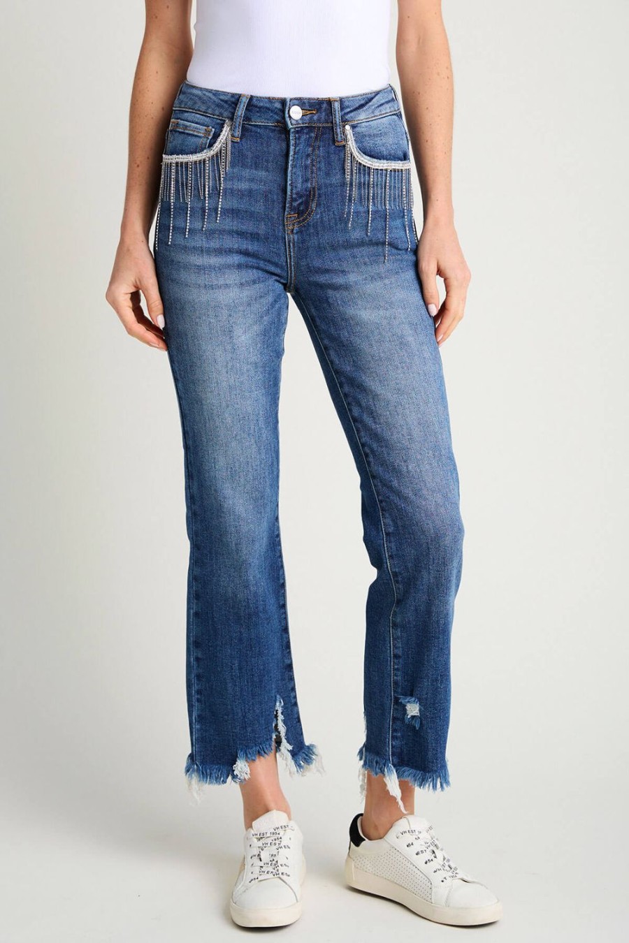 Clothing Risen Denim | Risen Rhinestone Pocket Jeans