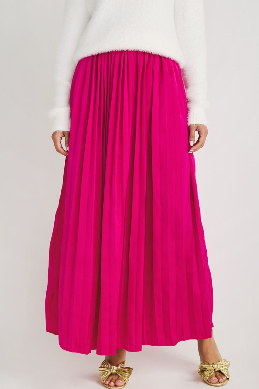 Clothing Fate Skirts | Fate Pleated Satin Maxi Skirt