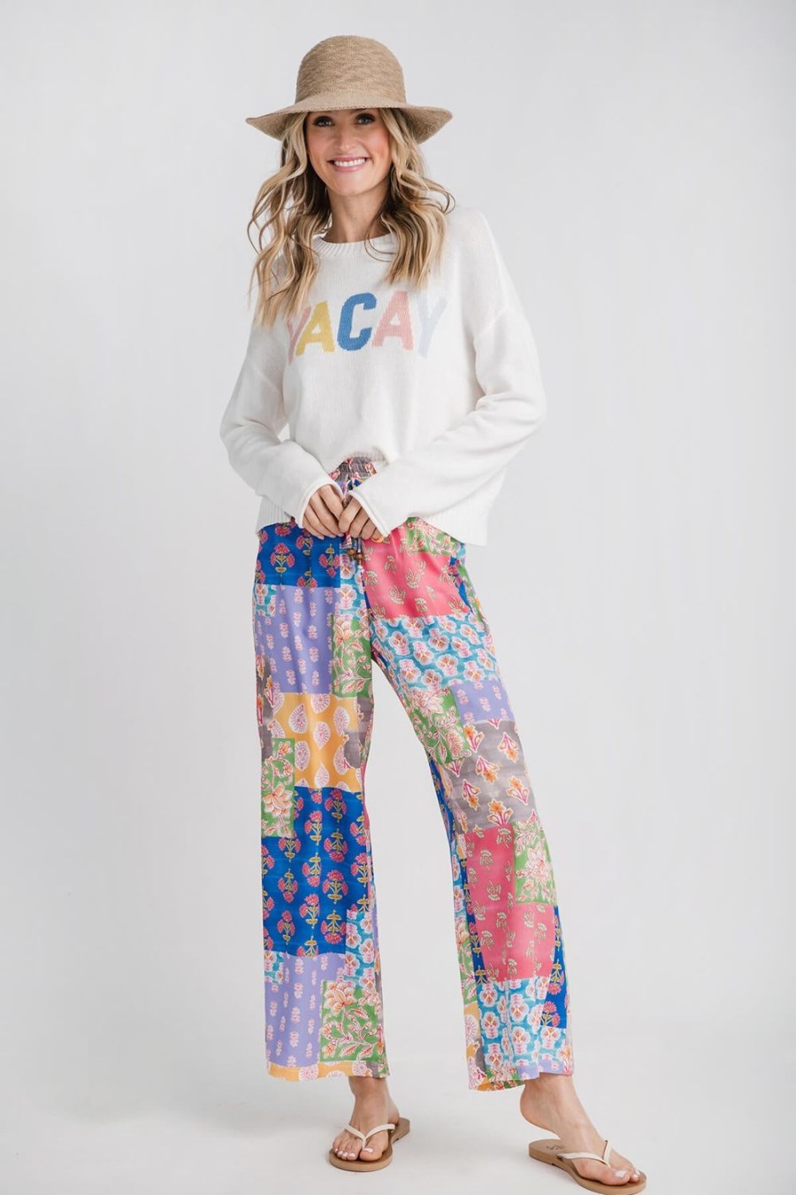 Clothing THML Pants | Thml Patchwork Printed Pants