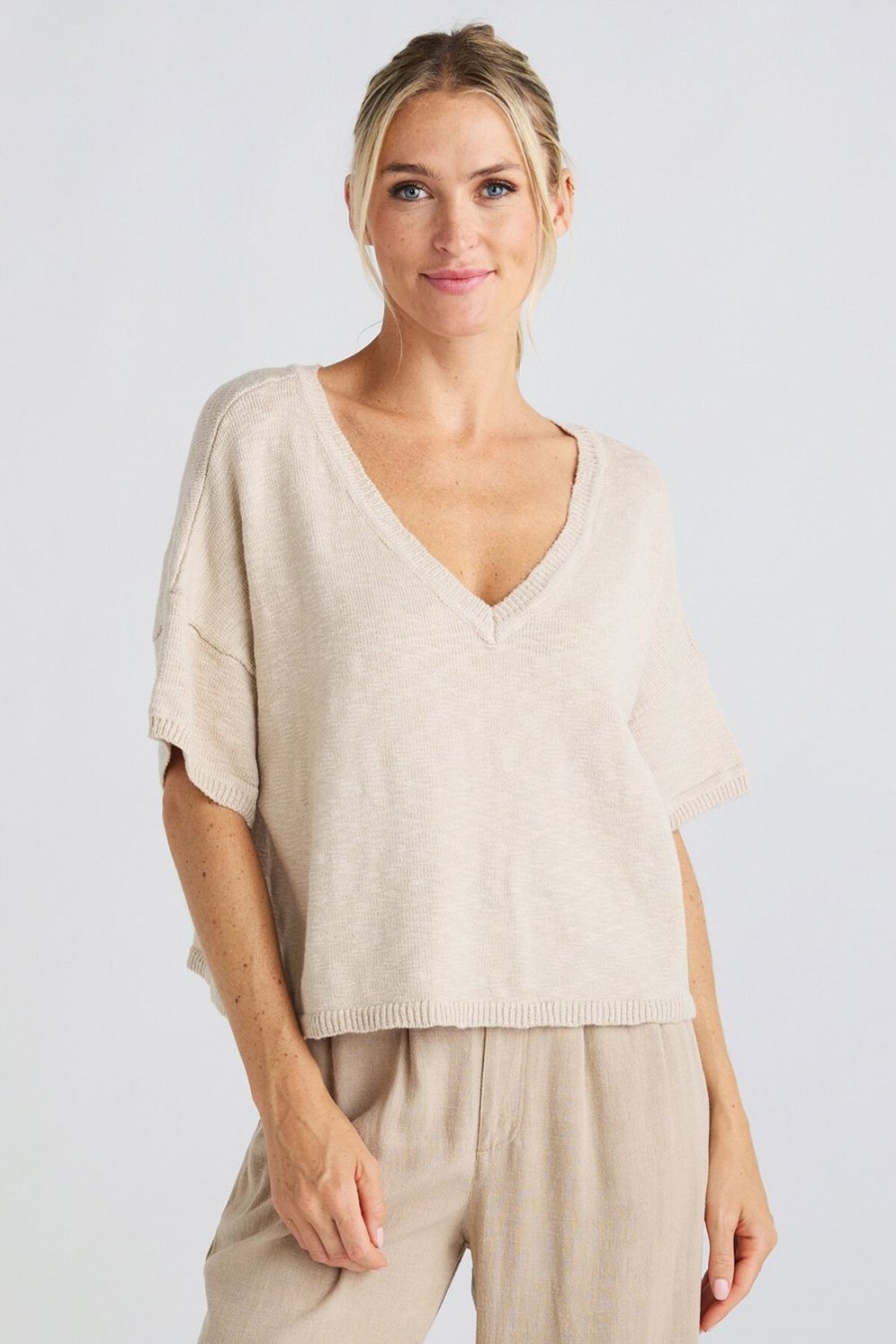 Clothing By Together Sweaters | By Together Vneck Boxy Top