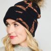 Accessories Panache | Panache Black & Brown Tie Dye Pom Pom Hat