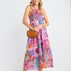 Clothing THML | Thml Printed Smocked Halter Dress