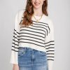 Clothing Creamon Sweaters | On Free Stripe Crop Pullover