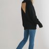 Clothing Elan Sweaters | Elan Cut Out Back Turtleneck Sweater