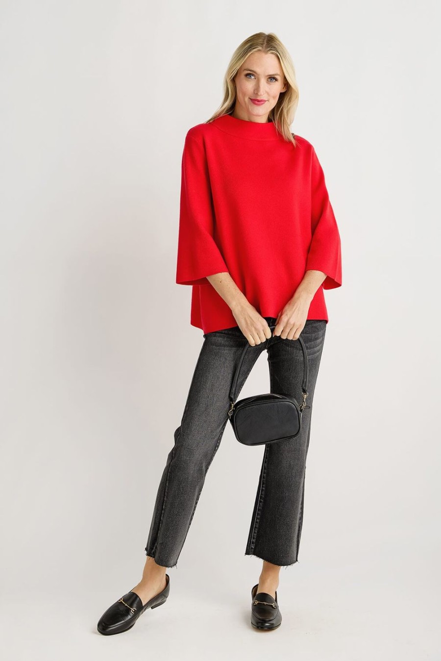 Clothing Fate Sweaters | Fate Mockneck Bell Sleeve Sweater