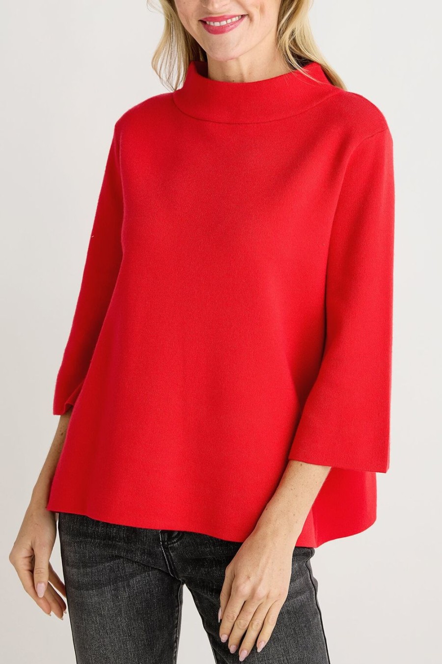 Clothing Fate Sweaters | Fate Mockneck Bell Sleeve Sweater