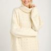 Clothing Fate Sweaters | Fate Pearl Rhinestone Embellished Turtleneck Sweater