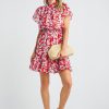 Clothing THML | Thml Printed Ruffle Sleeve Skater Dress