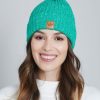 Accessories Panache | Panache Green With Navy Pom Pom Hat