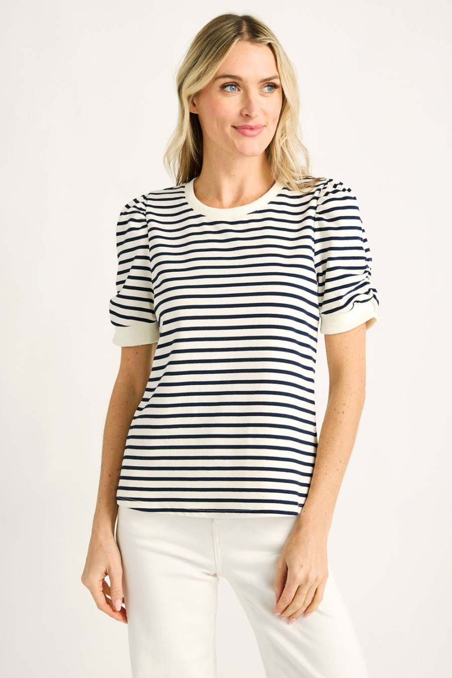 Clothing Skies are Blue Shirts | Skies Are Blue Striped Puff Sleeve Top