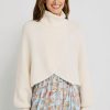 Clothing Elan Sweaters | Elan Criss Cross Cropped Turtleneck Sweater