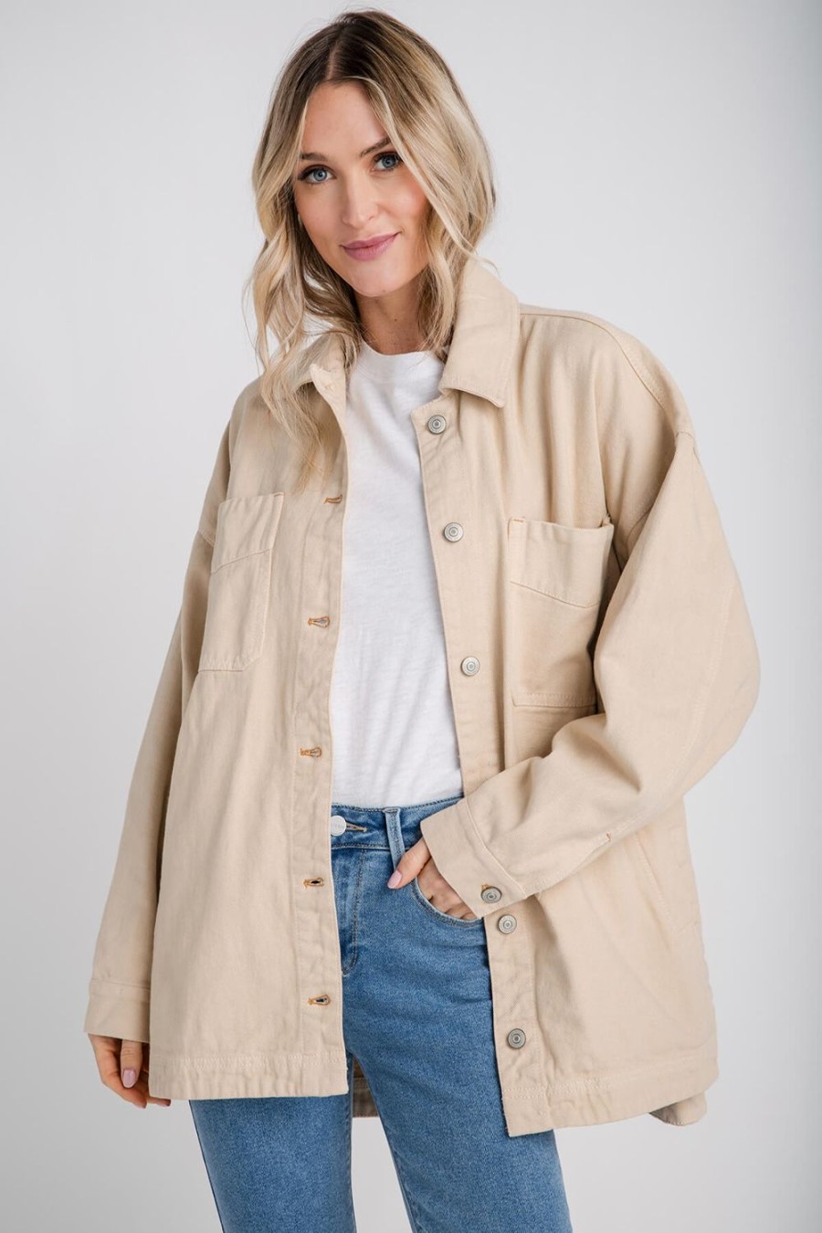 Clothing Free People Jackets | Free People Madison City Twill Jacket