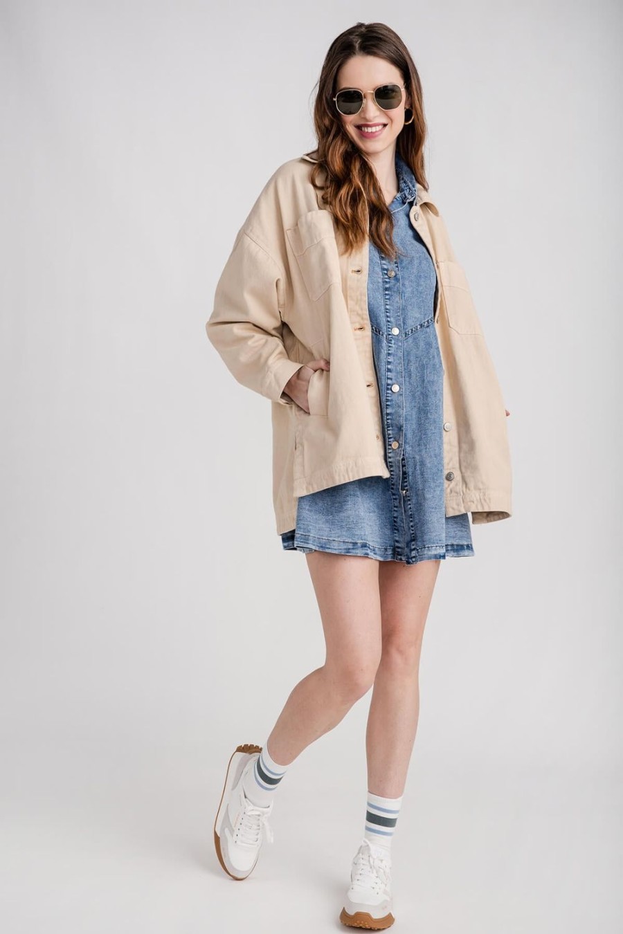 Clothing Free People Jackets | Free People Madison City Twill Jacket