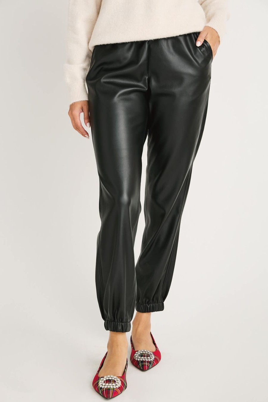 Clothing Z Supply Pants | Z Supply Lenora Faux Leather Jogger