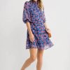 Clothing THML | Thml Floral Print Mockneck Dress