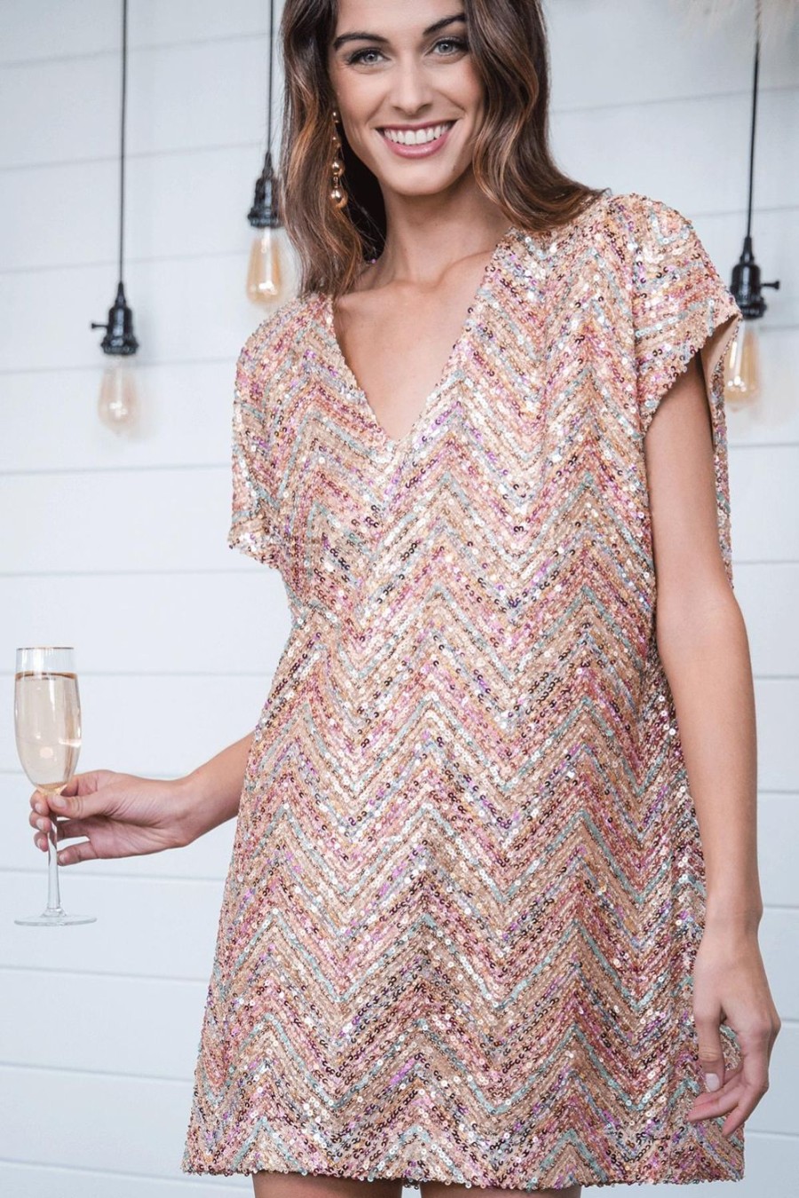 Clothing By Together | By Together Sequin Vneck Dress