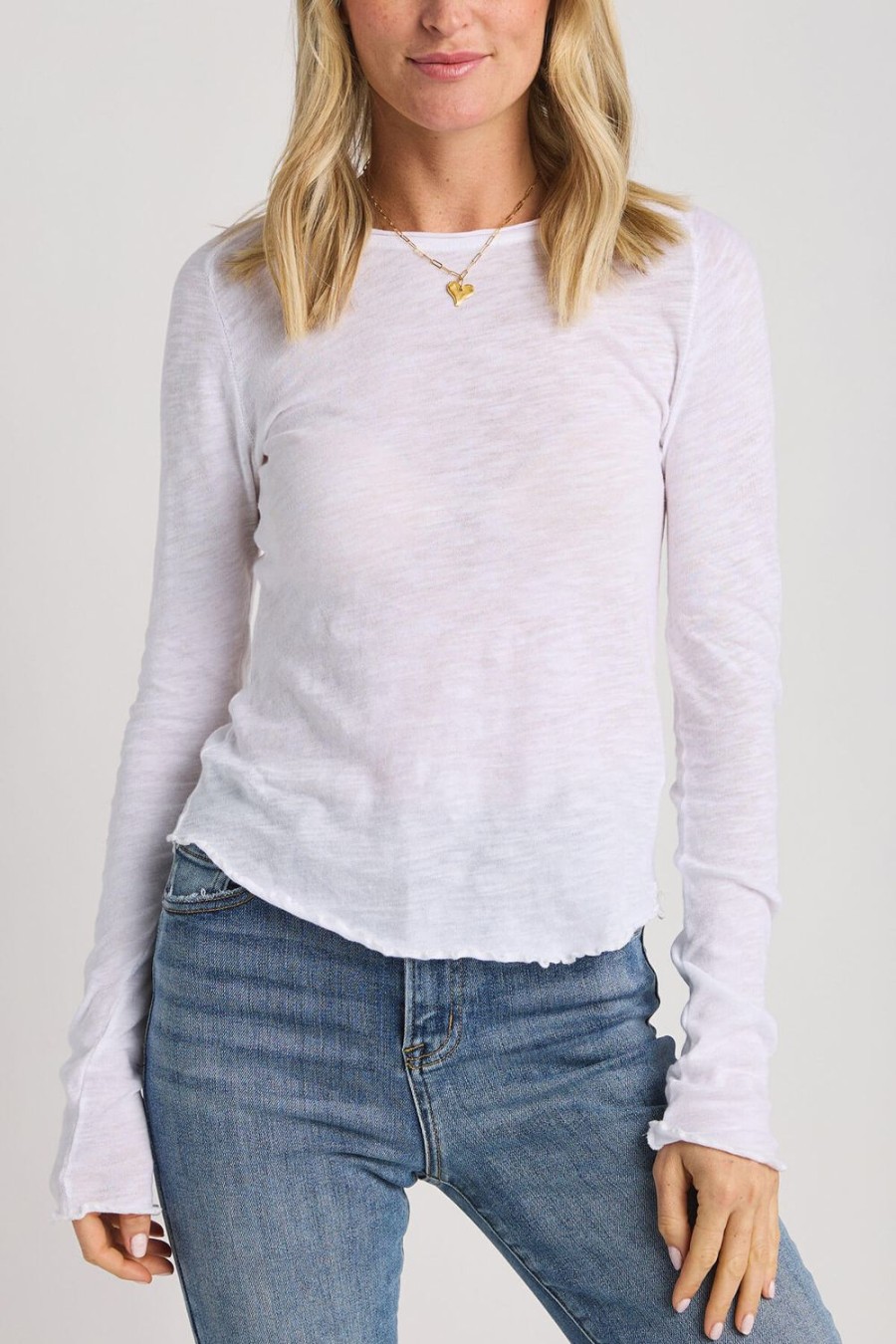 Clothing Free People Tees & Tanks | Free People Be My Baby Long Sleeve Solid Tee